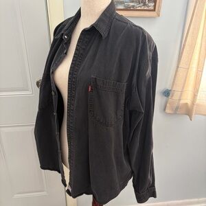 90s Vintage Levi’s Black Denim Button Down Shirt